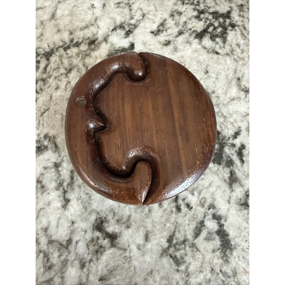 Vintage Richard Rothbard Moon Puzzle Box Wood Jewelry Storage 80s Signed